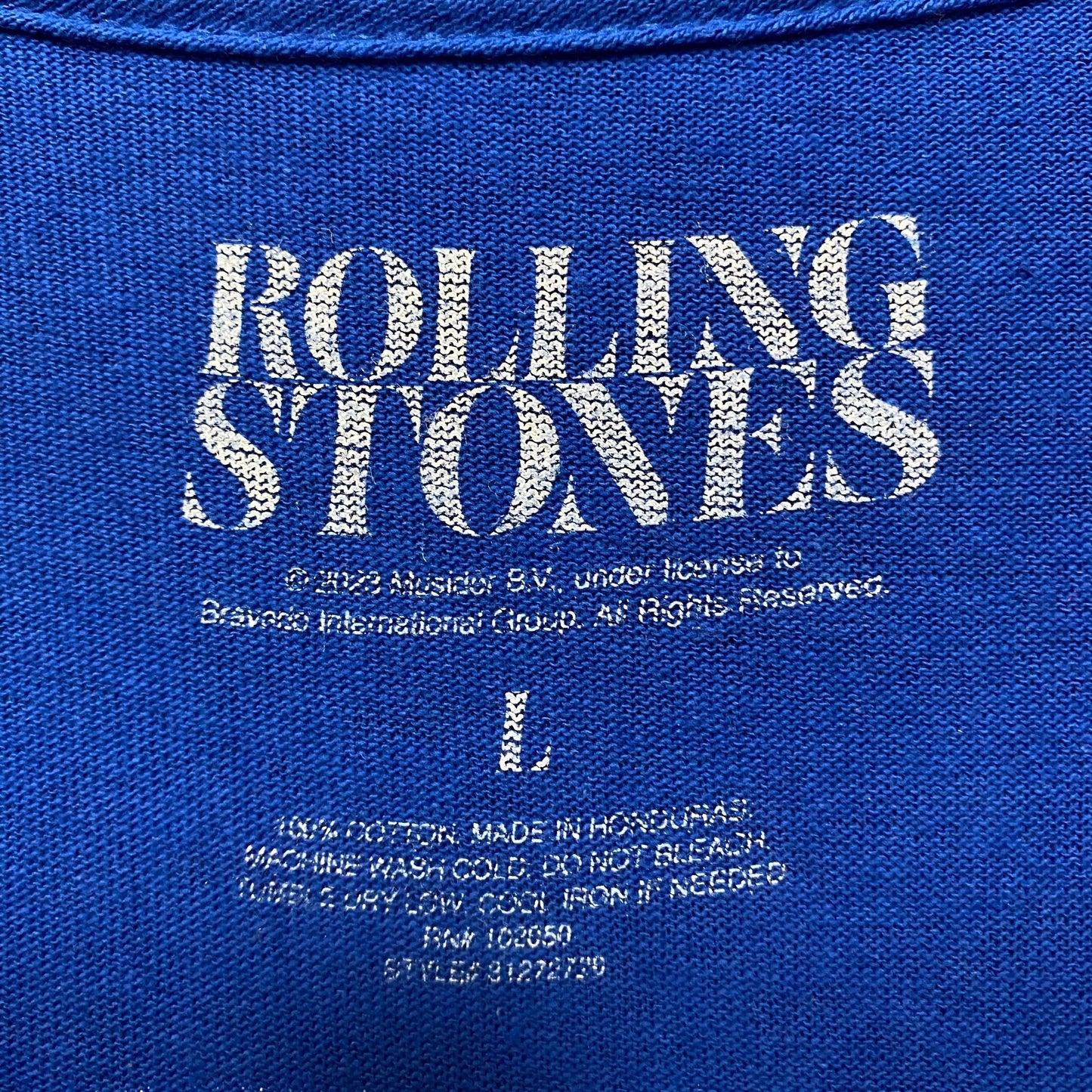 The Rolling Stones 78 Live in Concert blue Tshirt size Large