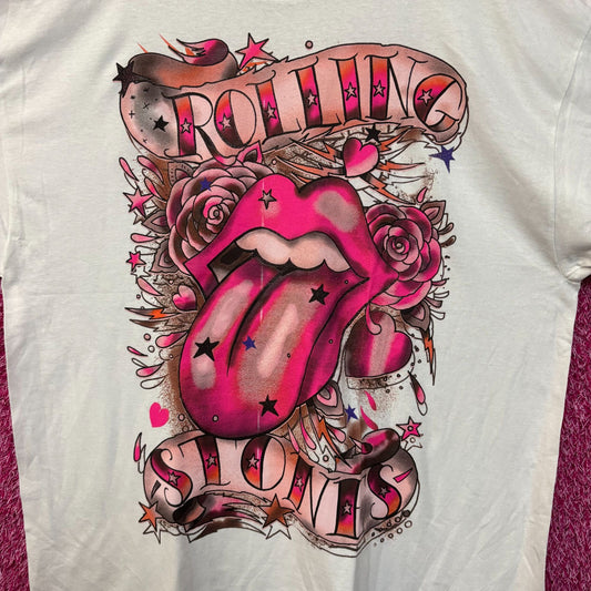 The Rolling Stones Pink Hot Lips Rock Band T-shirt 2XL