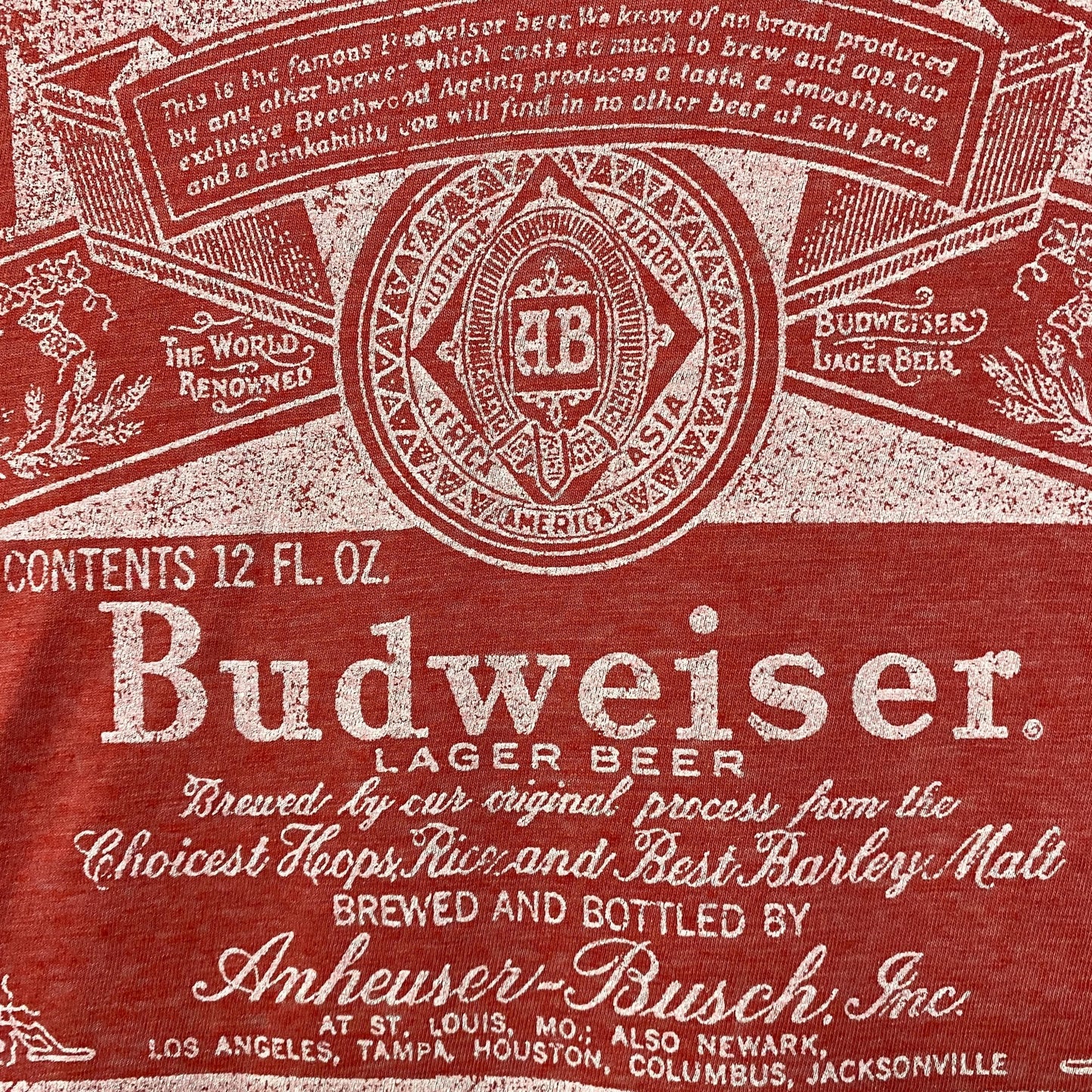 Budweiser King Of beer1980'S Vintage Style Logo Graphic T-Shirt XL