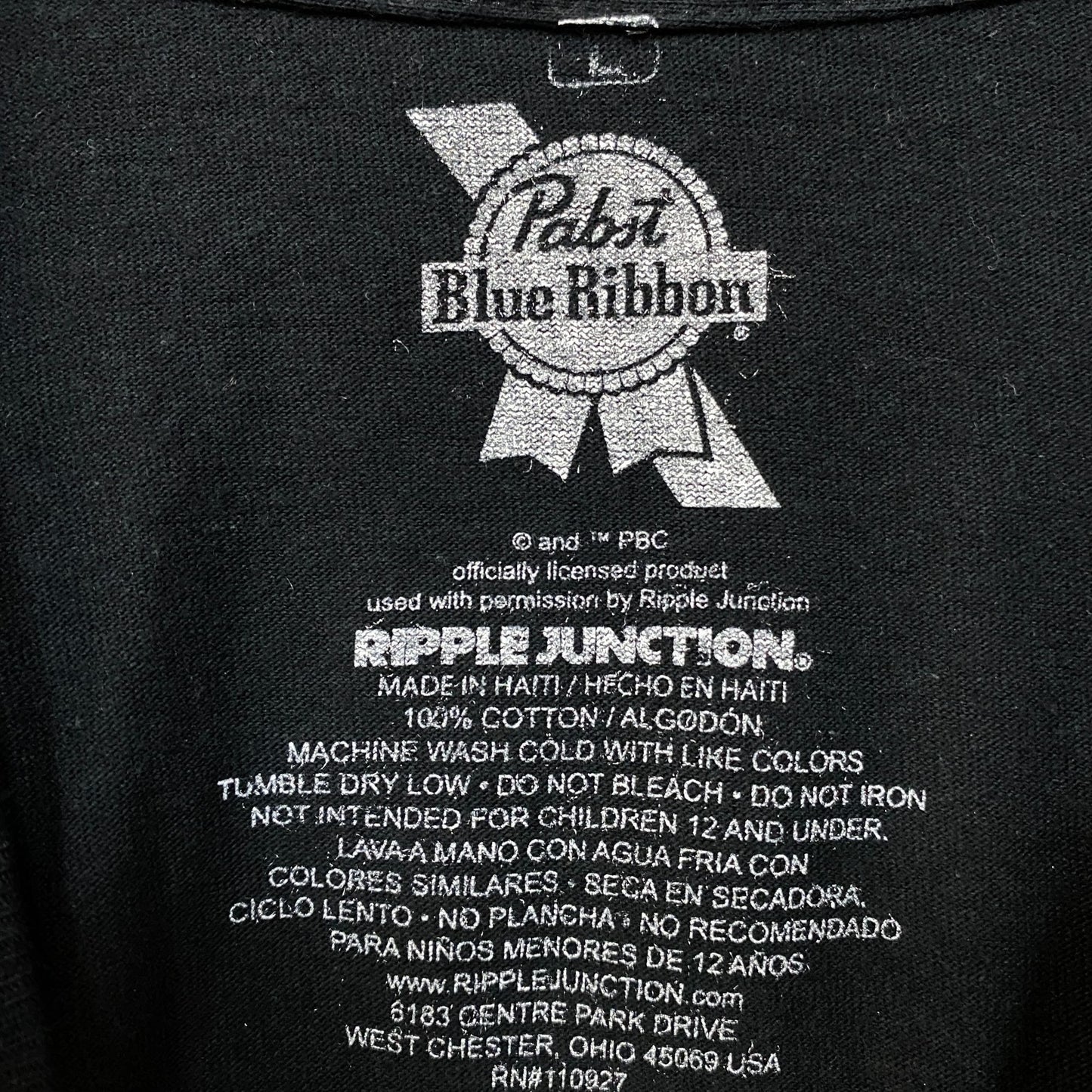 Pabst Blue Ribbon Racing Champions Graphic Promo T-Shirt Large
