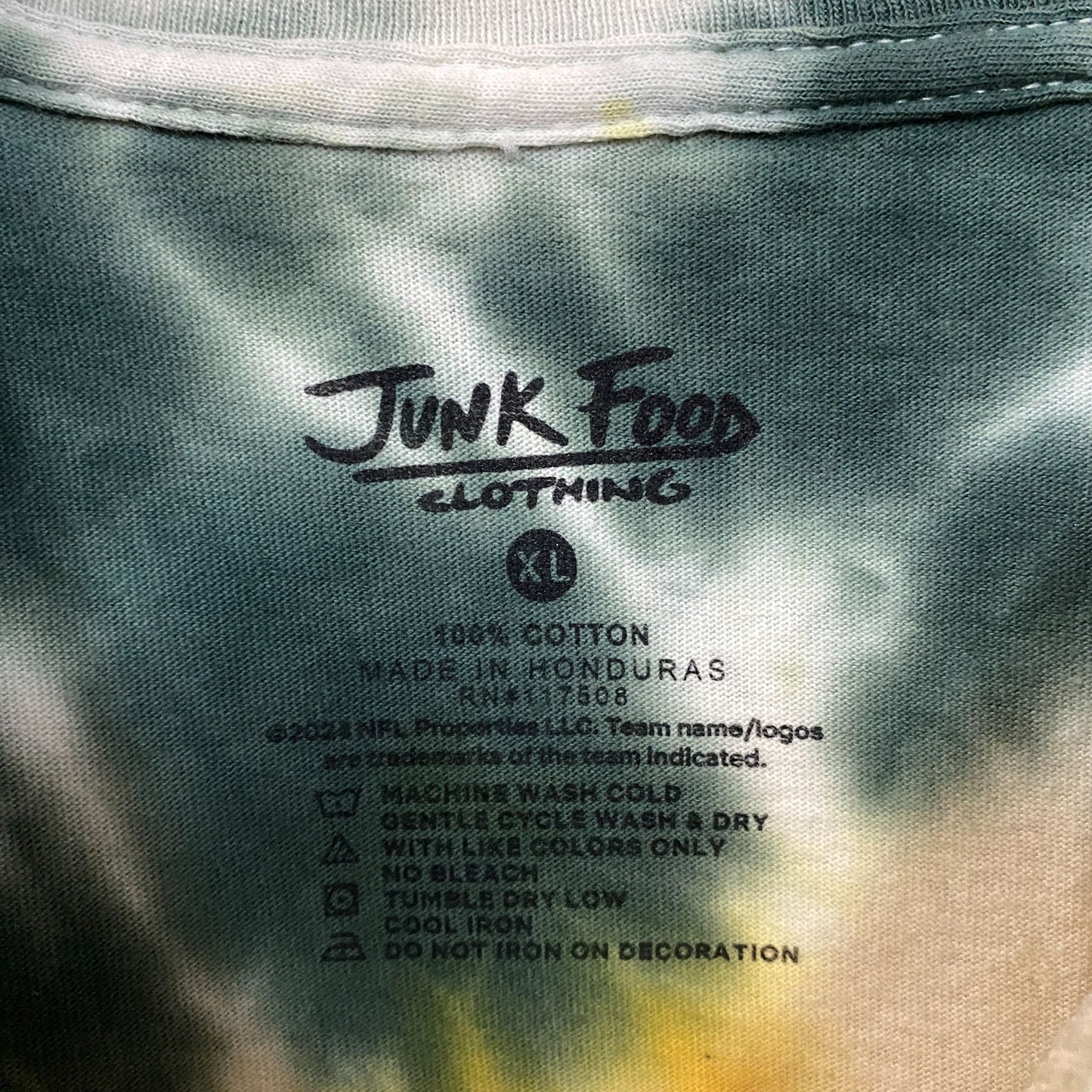 Junk Food Clothing NFL Green Bay Packers Football Tie Dye T-Shirt XL