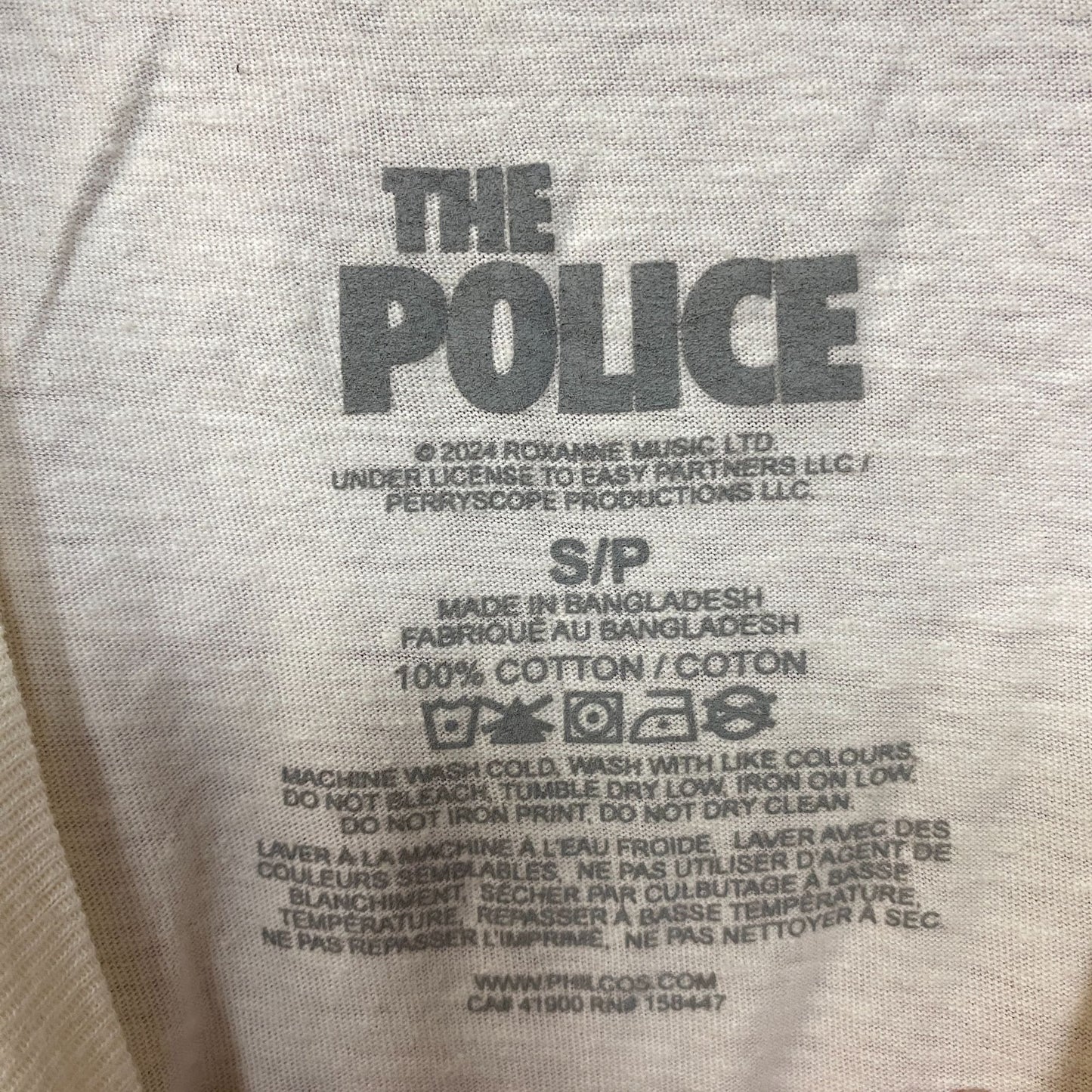 The Police North American Tour Rock Band T-Shirt Small