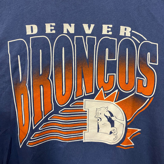 Junk Food Clothing NFL Denver Broncos Chrome Retro Style T-Shirt Large