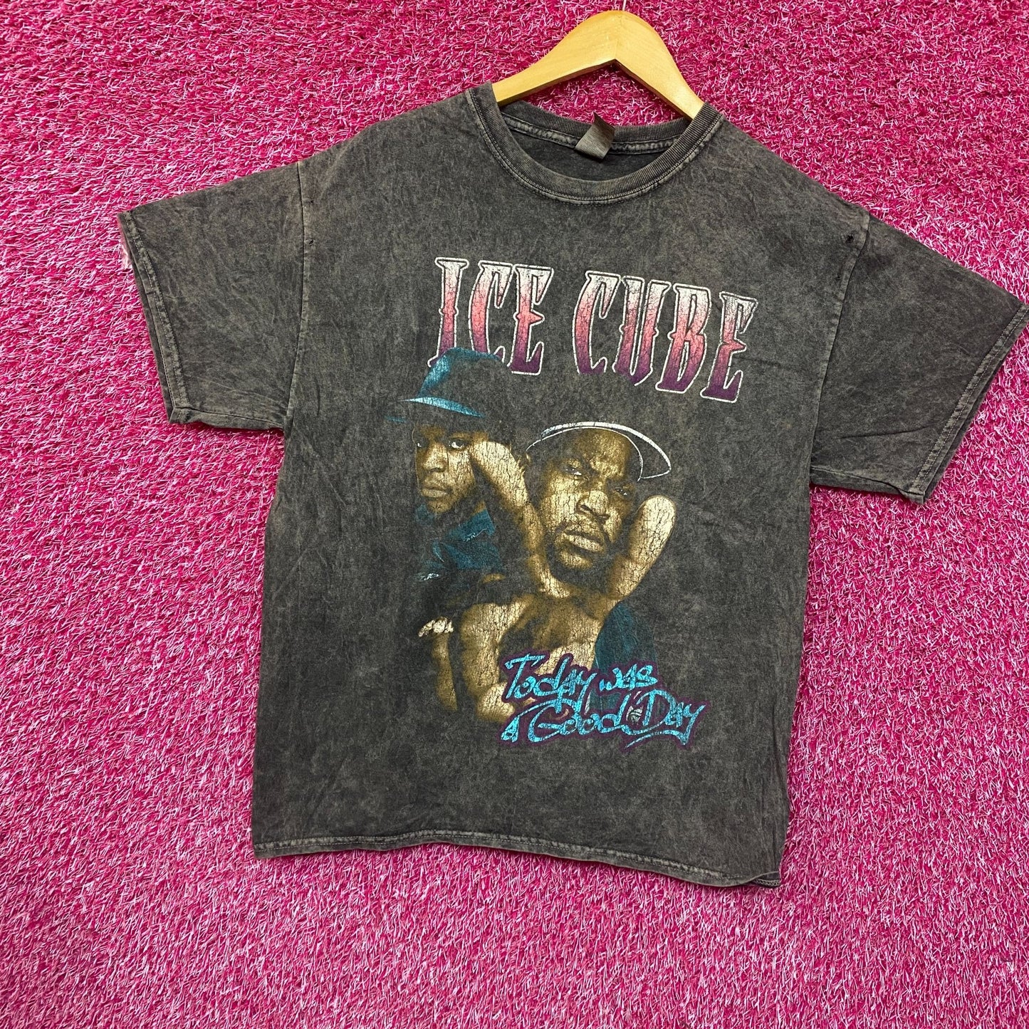 Ice Cube Today Was a Good Day West Coast Rap Acid Wash Tee large