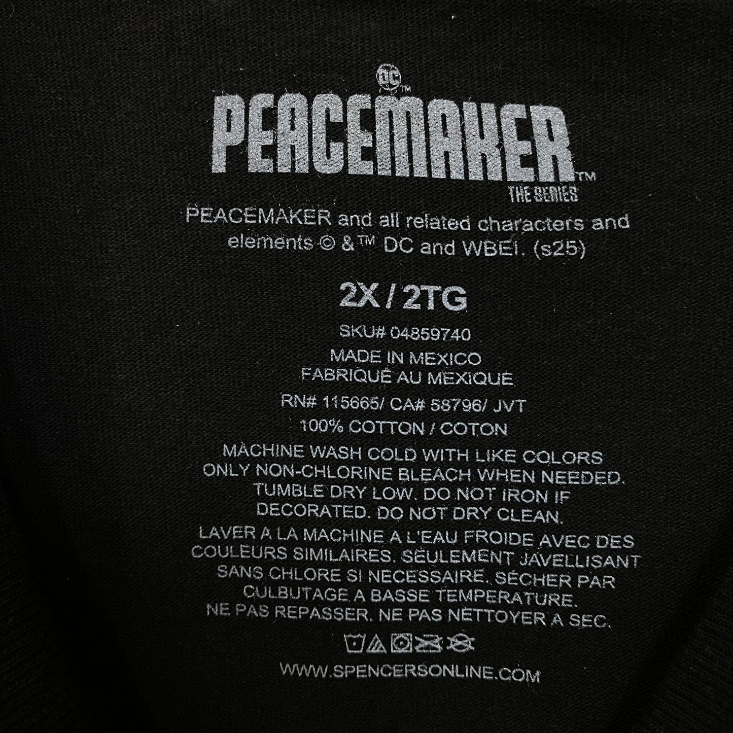 DC Comics Peacemaker "Peace At Any Cost" Graphic T-Shirt 2XL