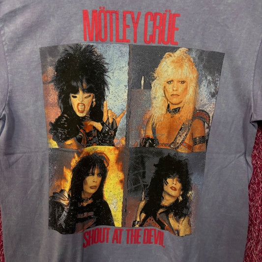 Motley Crue Shout Out the Devil mineral wash T-shirt size large