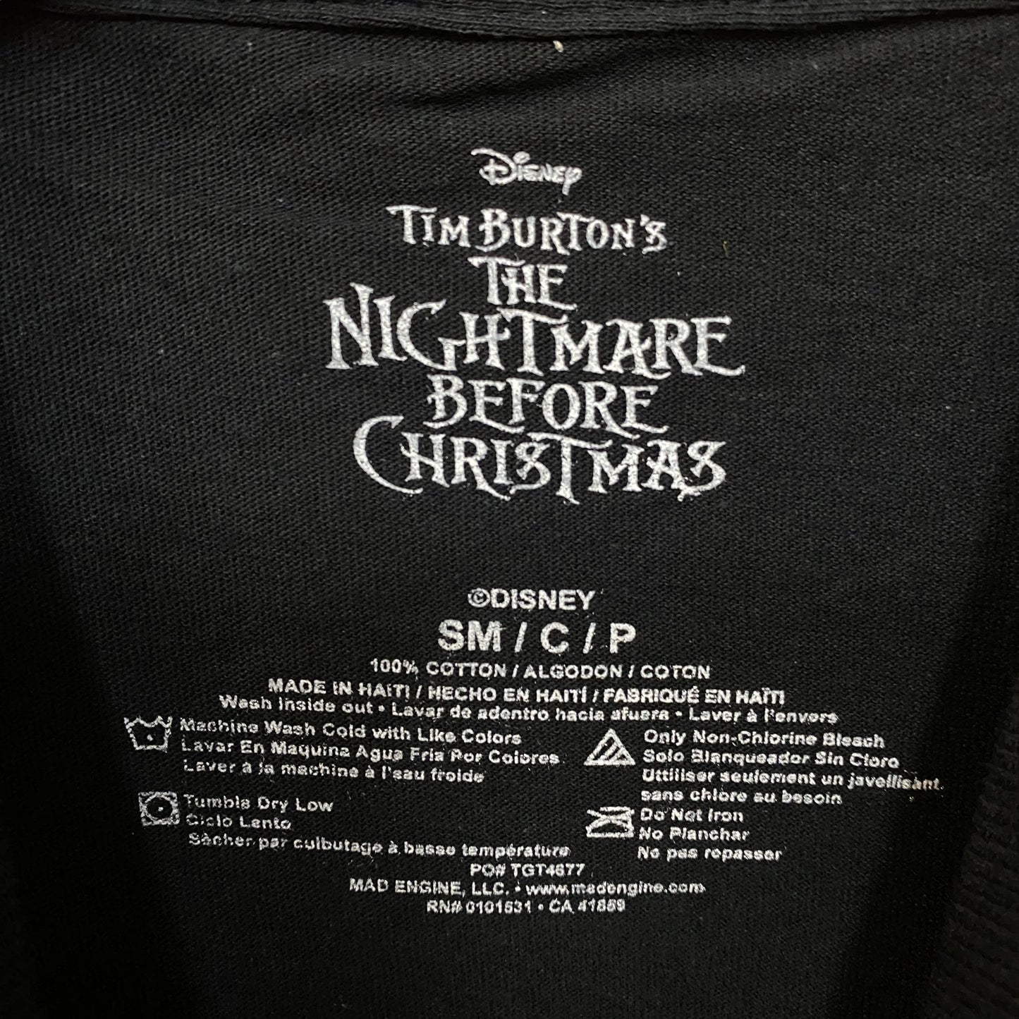The Nightmare Before Christmas Jack Skellington Face T-Shirt SM