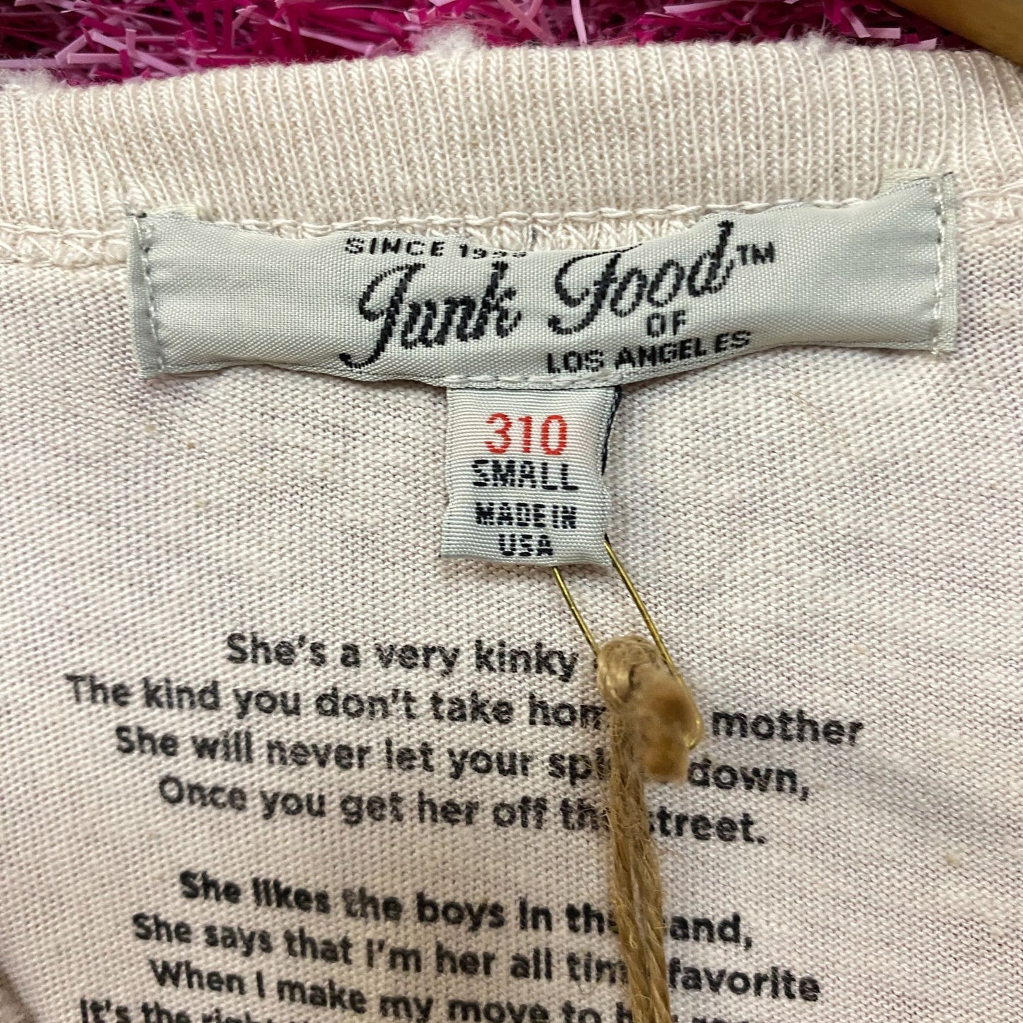 Super Freak Junk Food Beige Tshirt size Small