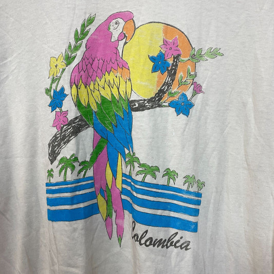 Colombia Tourism Parrots Beaches Tropical Flowers Tee L