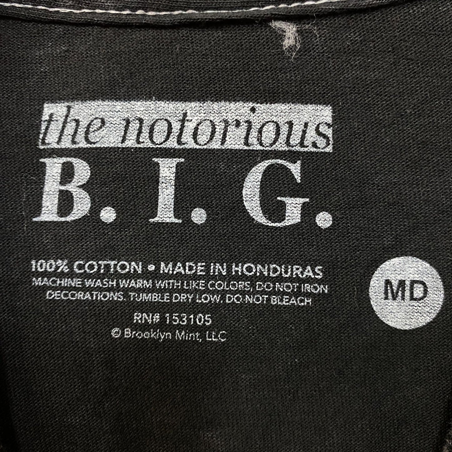 Biggie Smalls Crown King of New York Graphic Mineral Wash T-Shirt Medium