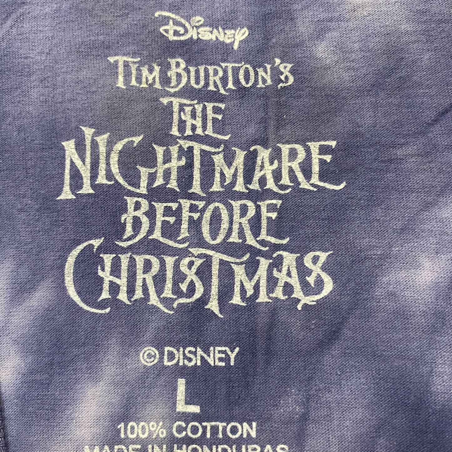 The Nightmare Before Christmas Jack Skellington Tie Dye L