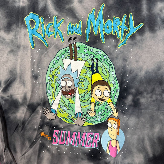Rick & Morty with Summer Cartoon Series Adult Swim Tie Dye L
