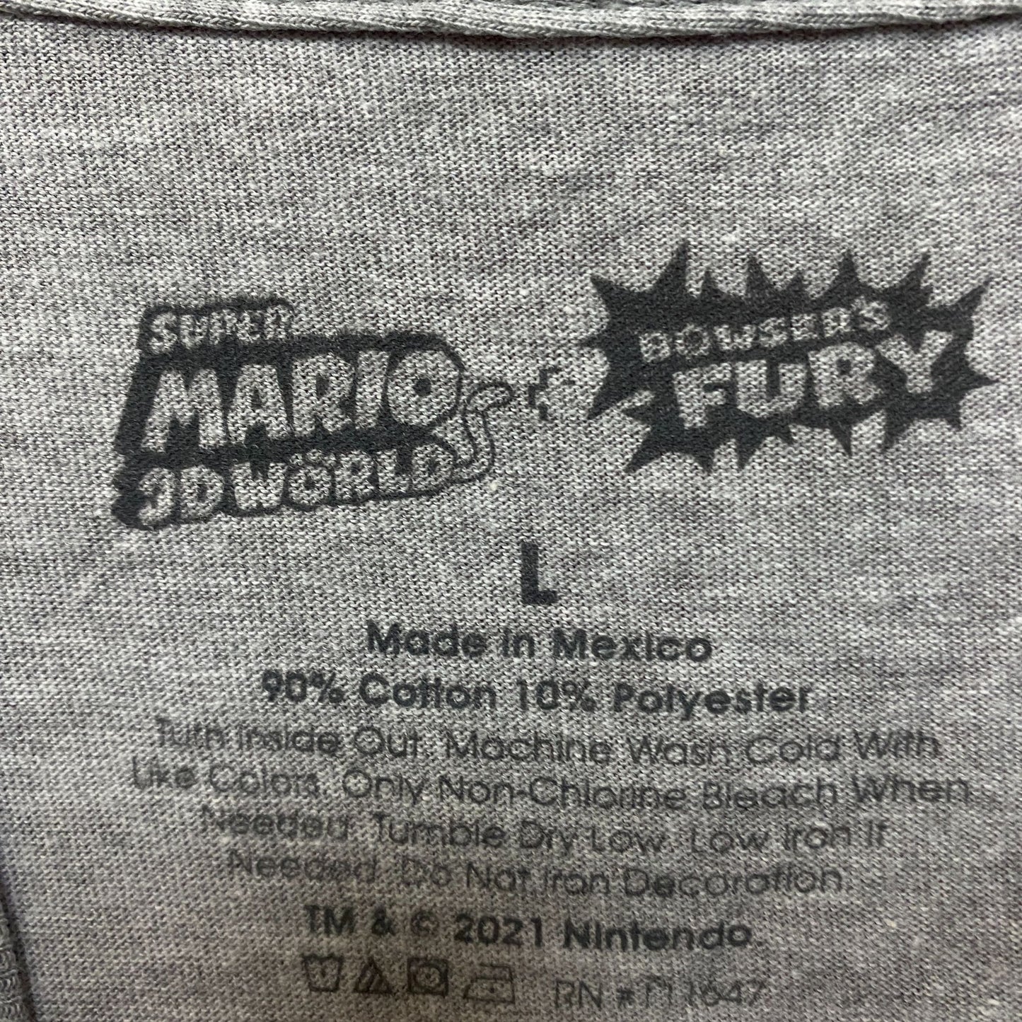 Super Mario Bros Furry Peach Toad Mario Luigi Nintendo Tee L