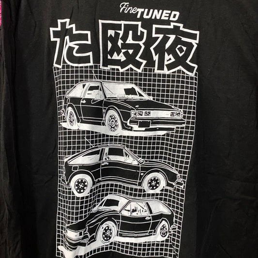 Empyre Fine Tuned Japanese Script Black Long Sleeve T-Shirt Large