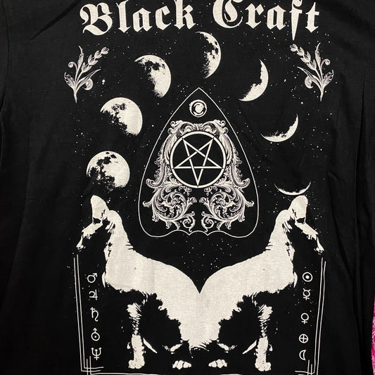 Black Craft Phases of The Moon Dark Astrology T-Shirt L