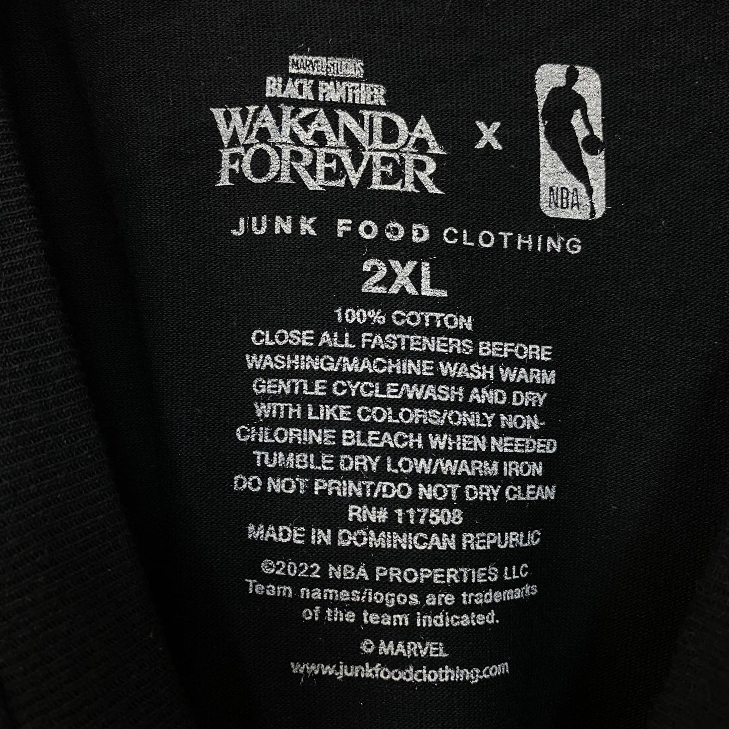 Junk Food Phoenix Suns NBA x Marvel Black Panther Wakanda Forever T-Shirt 2XL