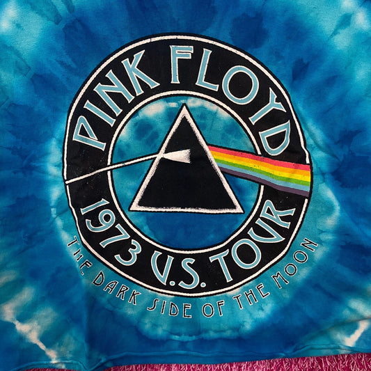 Pink Floyd Dark Side of the Moon 1973 US Tour Tie Dye Crop Top size Small
