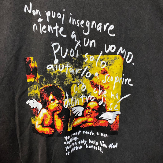 Angel Painting Mineral Wash Cropped Tshirt size Large