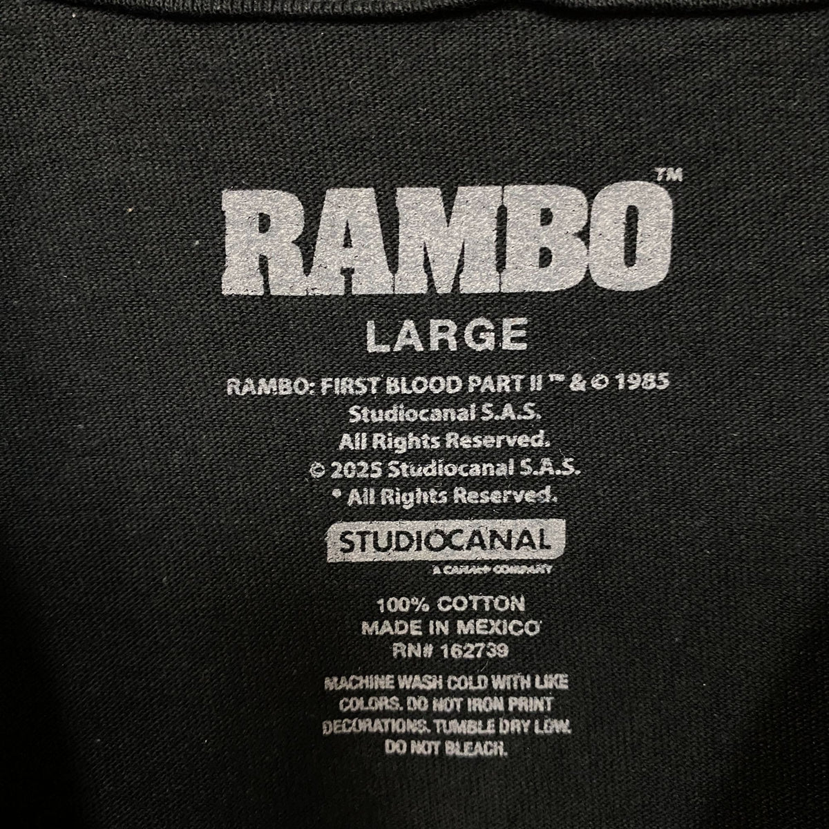 Rambo "One Man, One War" Graphic T-Shirt Large