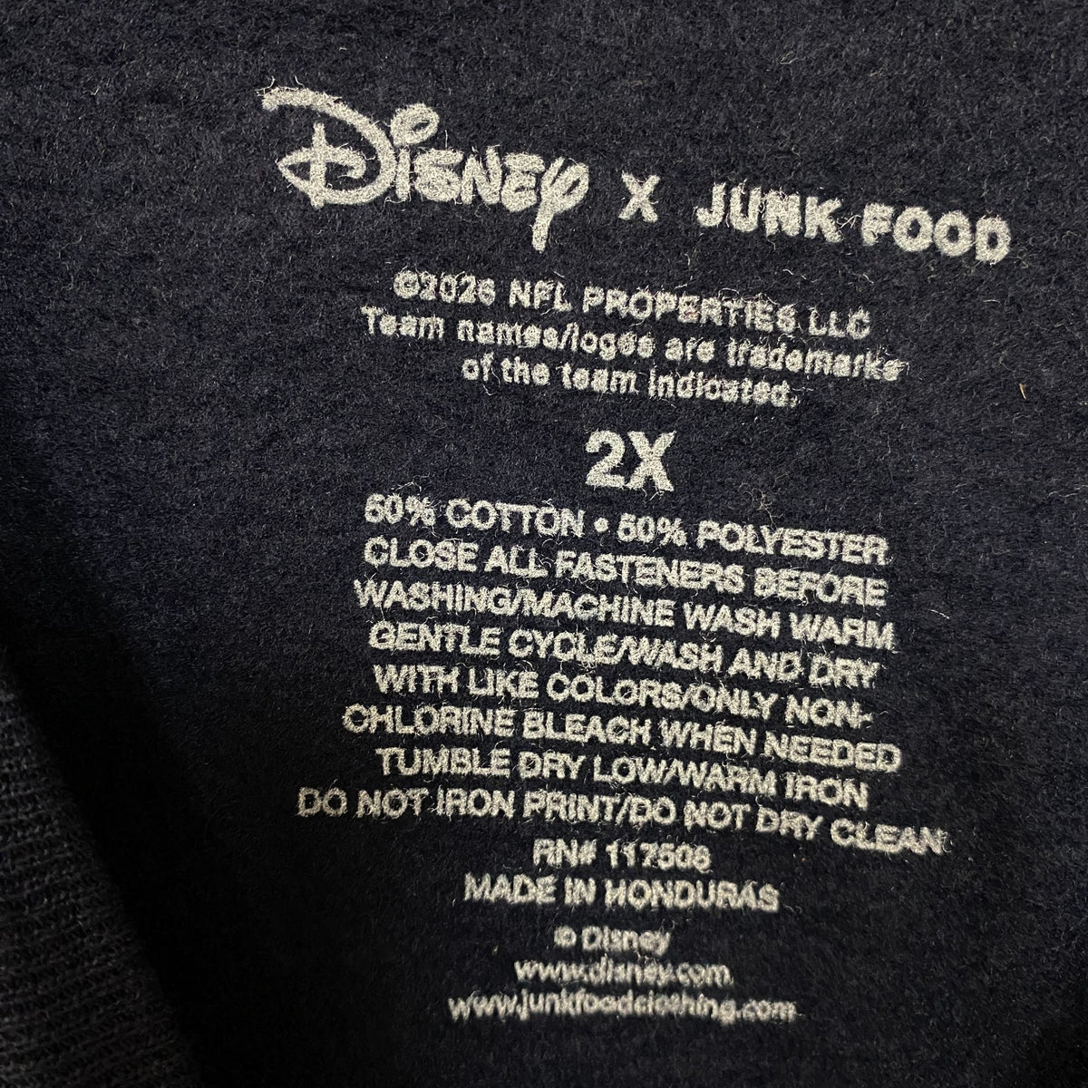 Junk Food Clothing x Disney Chicago Bears Mickey Crewneck Sweatshirt 2XL