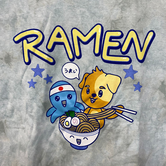 Ramen blue/green tie dye Tshirt size medium