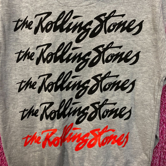The Rolling Stones Cursive Spell-Out Hot Lips Band Hoodie S