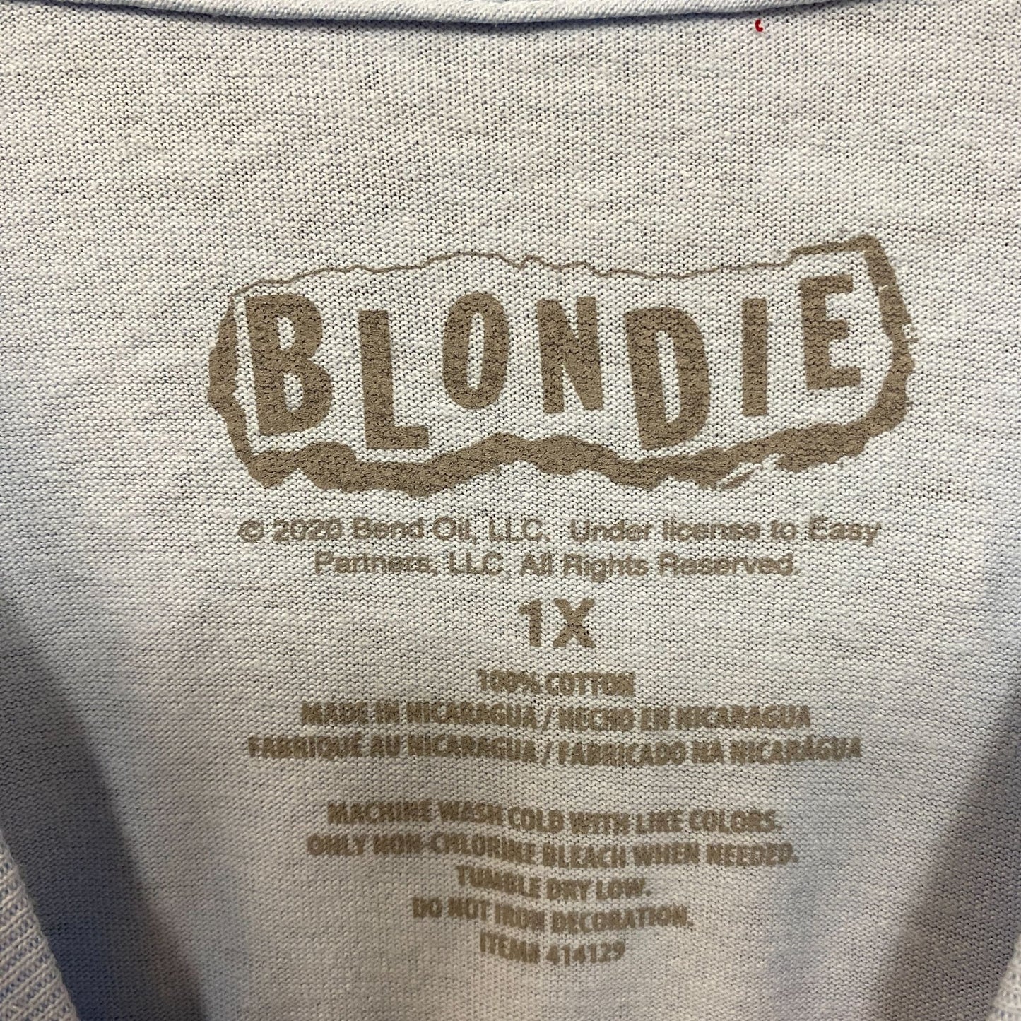 Blondie Parallel Lines Debbie Harry Face T-shirt Baby Blue 1X