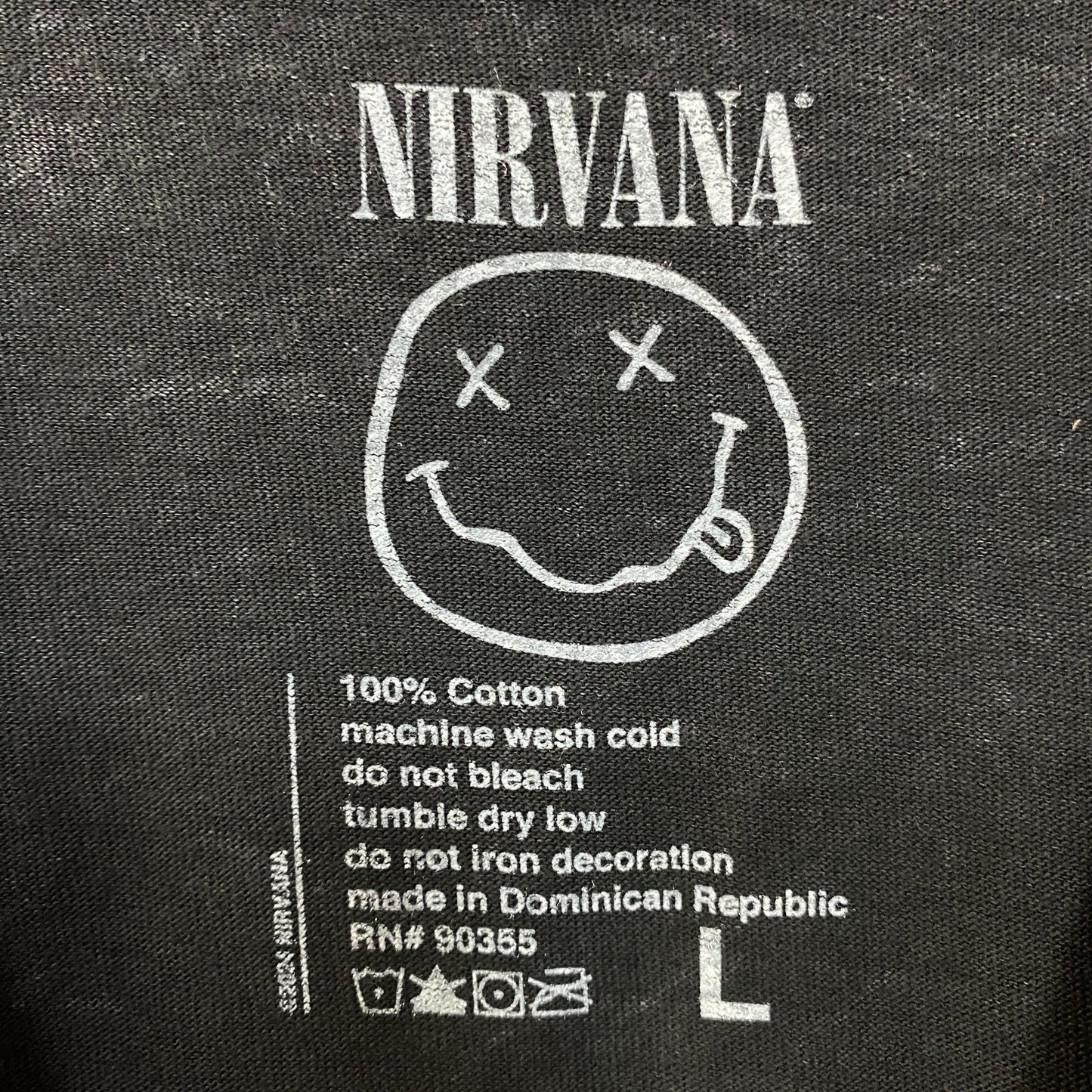 Nirvana Dead Smiley Grunge Band T-Shirt Large