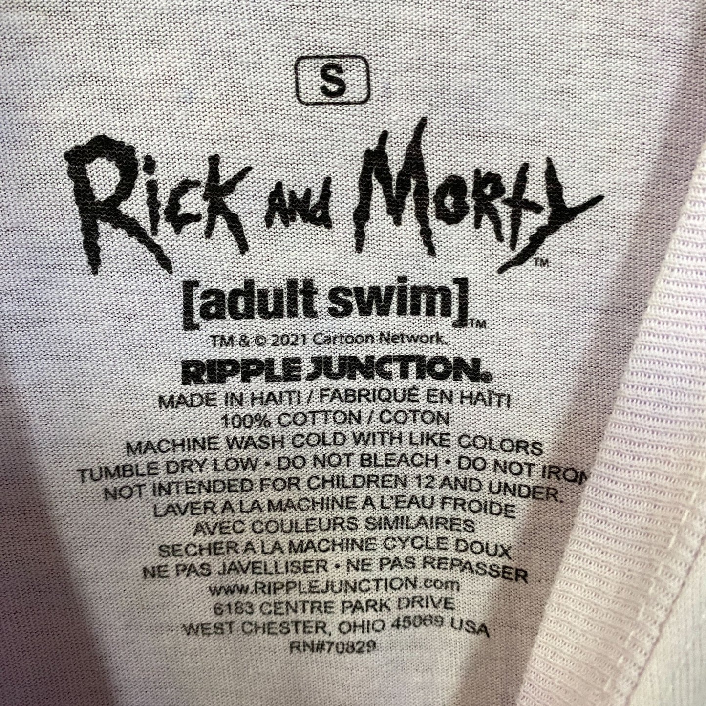 Adult Swim Rick & Morty Mutated Graphic Design T-Shirt Small