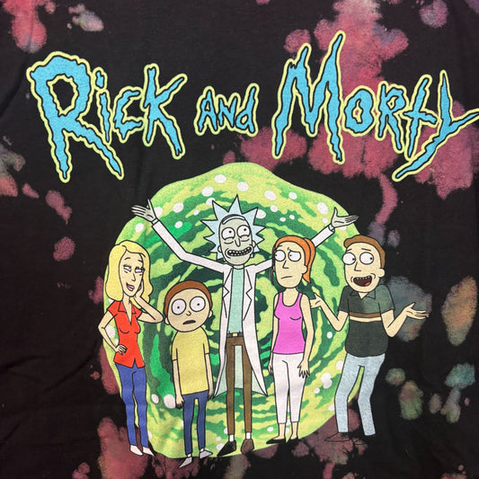 Rick and Morty Family Portrait tiedye T-shirt size medium