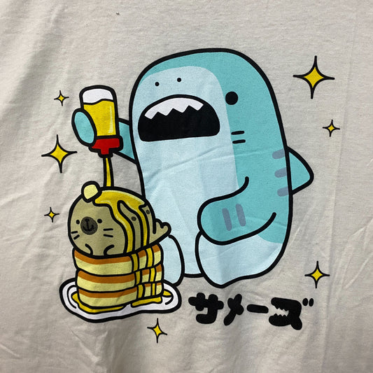 Samezu Tiger Eating Yummy on the Pancake Stack Kawaii Tee L