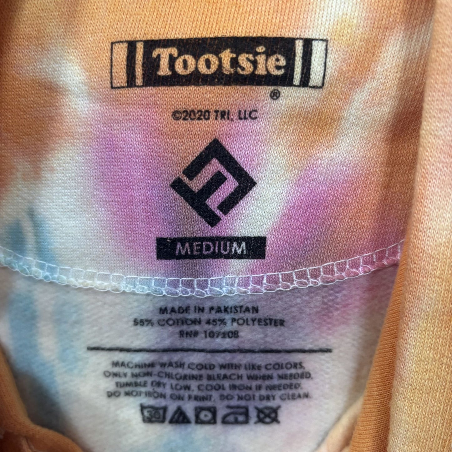 Tootsie Blow Pop BubbleGum Candy Sunset Tie Dye Hoodie Medium