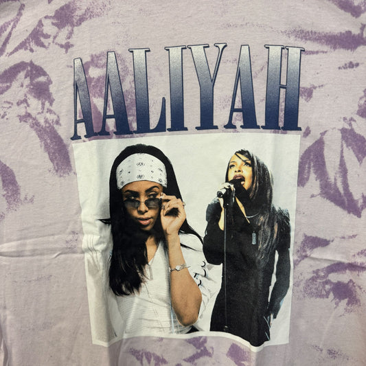 Aaliyah Queen of RNB Purple Tie Dye Tshirt size Large