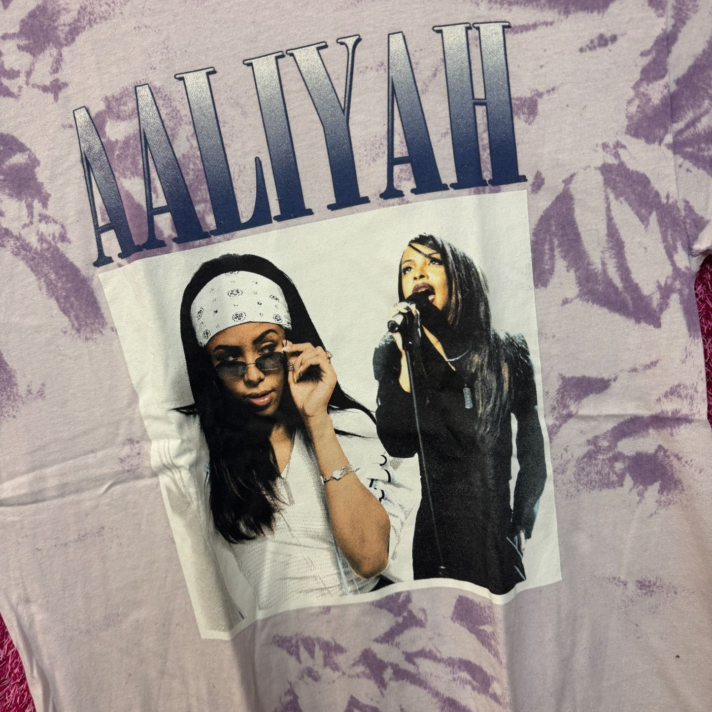 Aaliyah Queen of RNB Purple Tie Dye Tshirt size Large