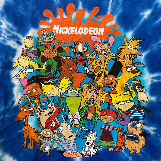 Nickelodeon 90's Cartoon Characters Tie Dye T-Shirt Medium