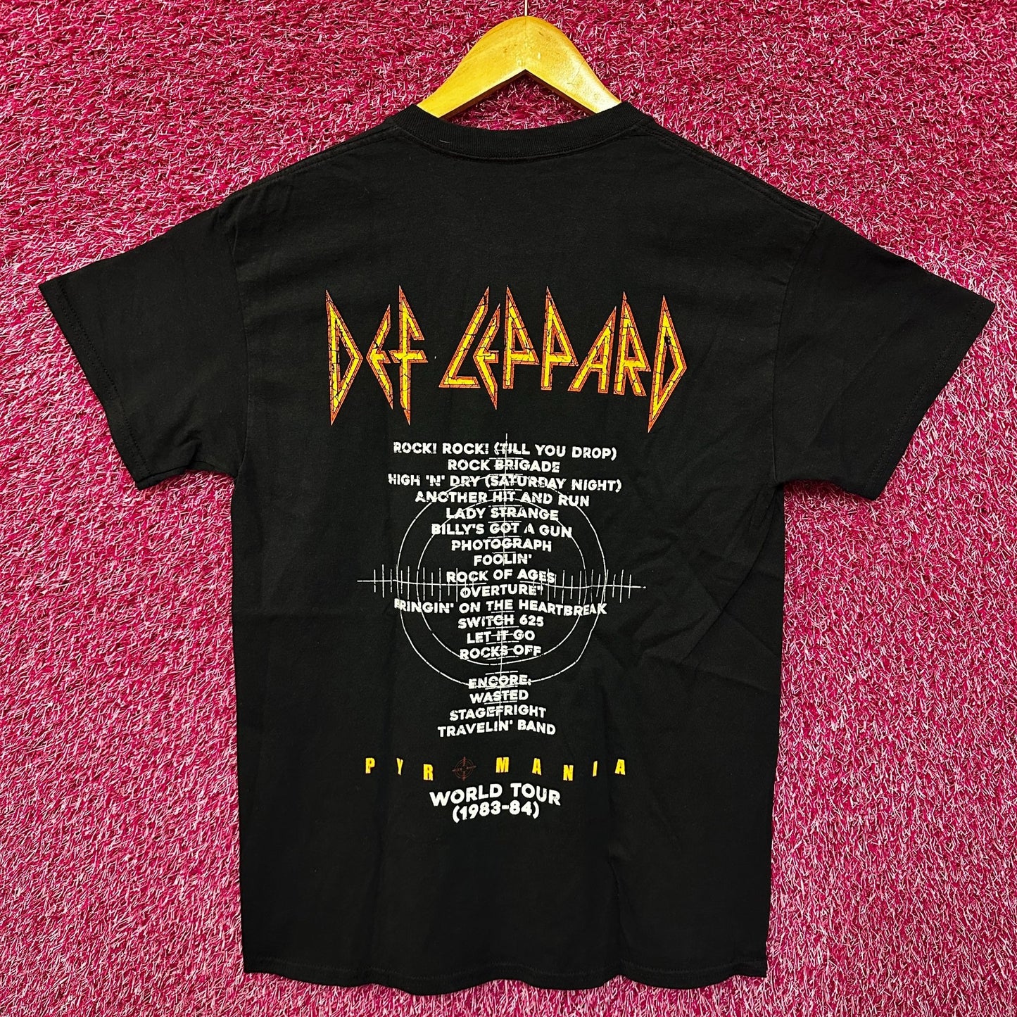 Def Leppard Pyromania 1983 World Tour Glam Metal Band Tee S