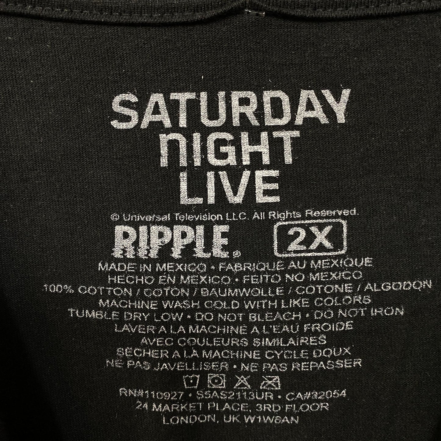 NBC SNL Live From New York City Saturday Night Live T-Shirt 2XL