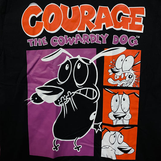 Courage The Cowardly Dog Grid Design Retro Style Classic Cartoon T-Shirt Medium