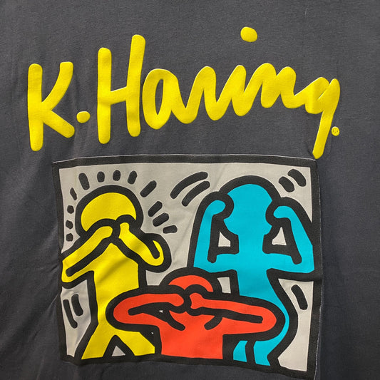 Keith Harring See No Evil, Hear No Evil, Speak No Evil Art T-Shirt Large