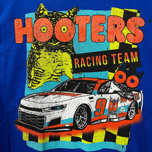 Hooters Racing Team Race Car Number 9 Graphic Design T-Shirt Medium