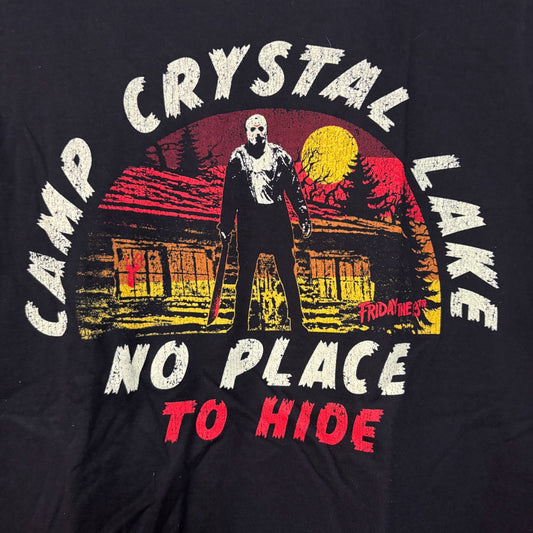 Friday the 13th Jason Vorhees Camp Crystal Lake No Place To Hide Horror Tshirt Small
