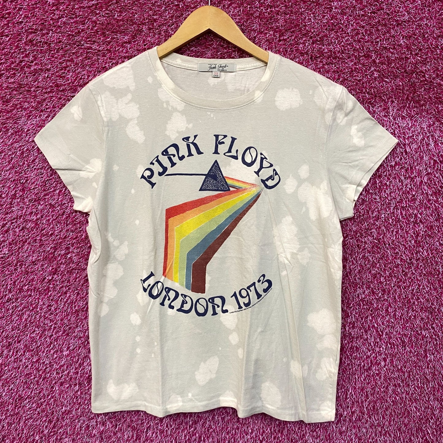 Pink Floyd London 1975 women's Tie dye Rock Tee size Large