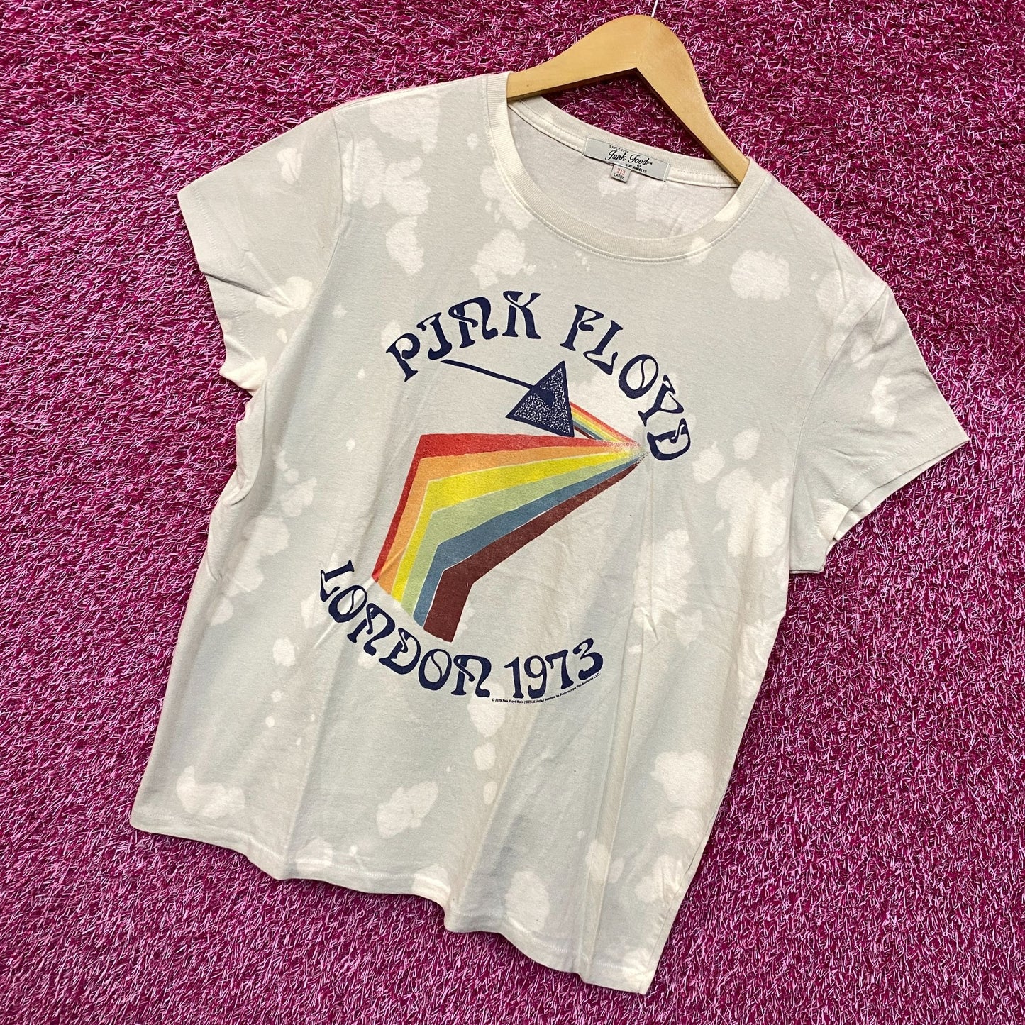 Pink Floyd London 1975 women's Tie dye Rock Tee size Large