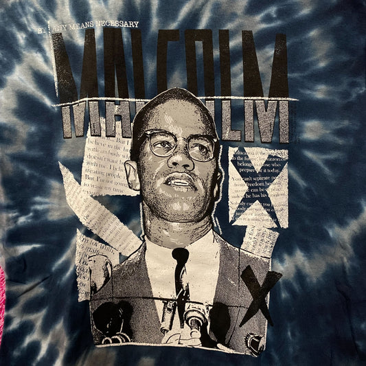 Malcom x blue tie dye Tshirt size medium