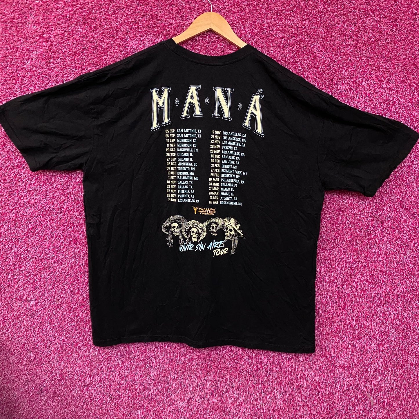 Maná "Vivir Sin Aire" Tour Graphic T-Shirt 3XL