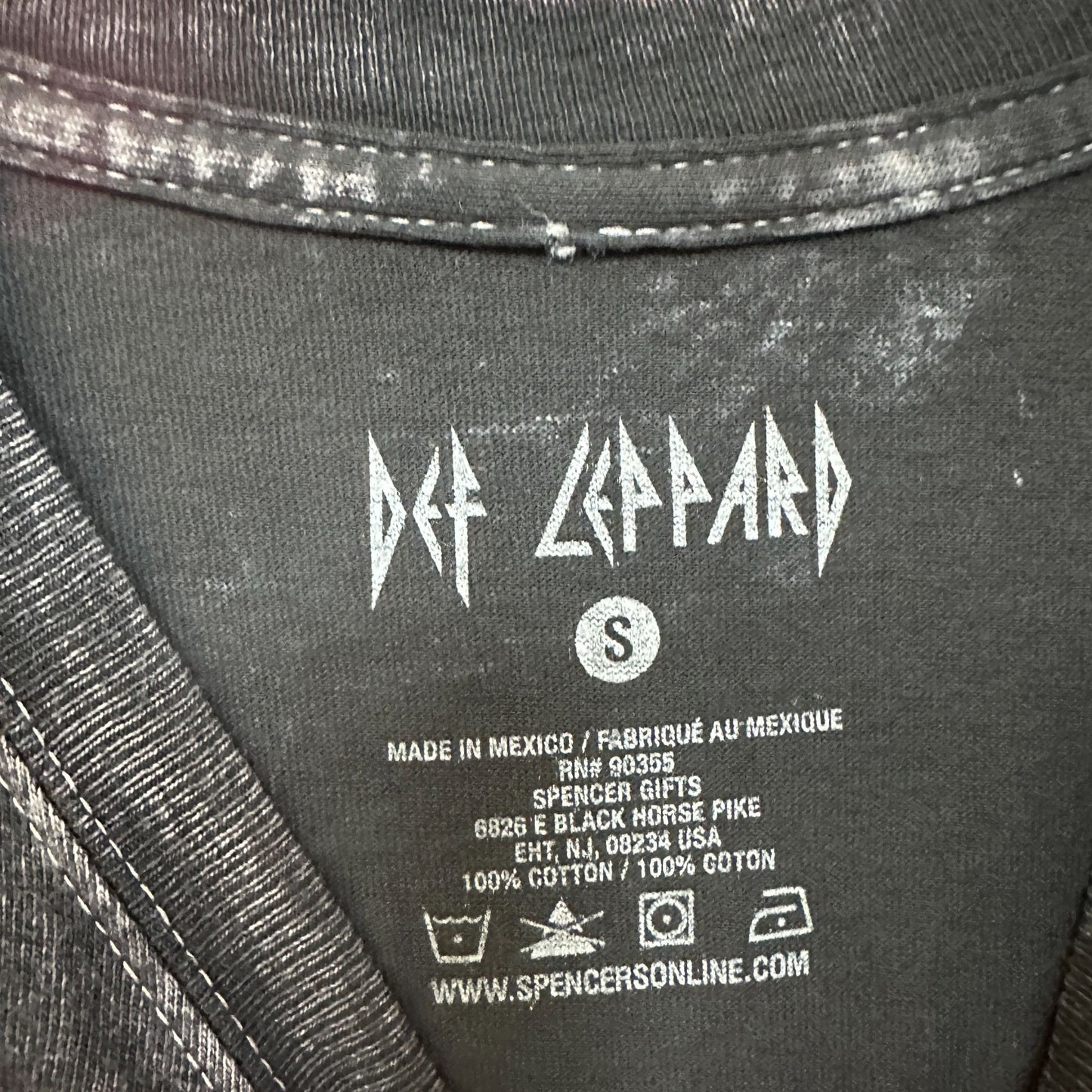 Def Leppard Spell-Out Hysteria Glam Metal Rock Band Tee S