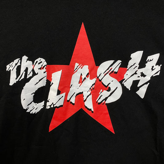 The Clash Corroded Spell Out Red Star Post Punk Band Tee large