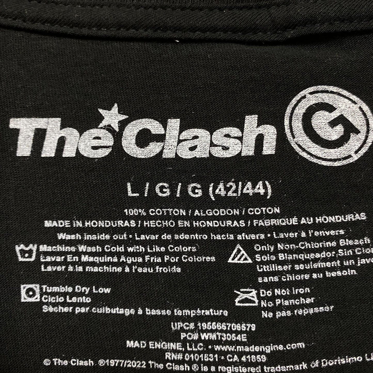 The Clash Corroded Spell Out Red Star Post Punk Band Tee large