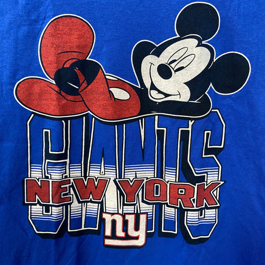 Disney x Junk Food NFL New York Giants Mickey Mouse Kick Back T-Shirt Medium