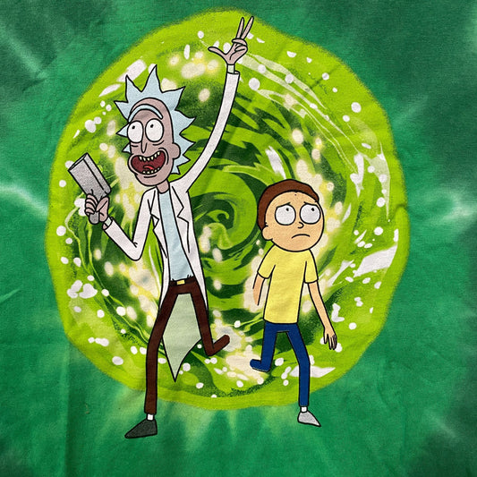 Adult Swim X Ripple Junction X Rick and Morty Portal Tie Dye T-Shirt Large